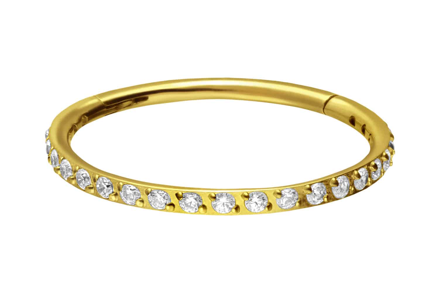 Titan Segmentring Clicker Piercing EINGEFASSTE KRISTALLE